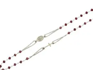 Colar Terço Coral/Vermelho