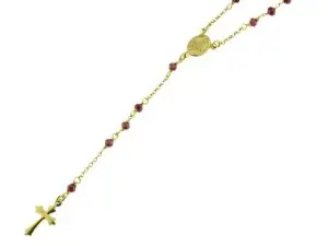 Colar Terço Coral/Vermelho