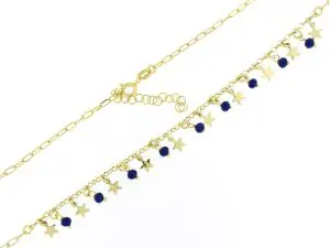 Colar de Estrelinhas com Pedras Azuis