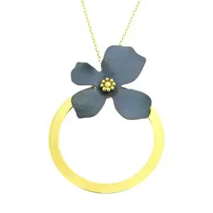 Colar Flor em Titânio
