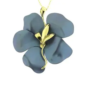 Colar Flor em Titânio