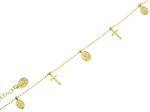 Pulseira com Cruzes e Medalhas de Fátima