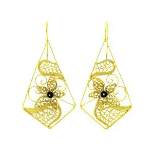 Brincos de Filigrana e Ónix