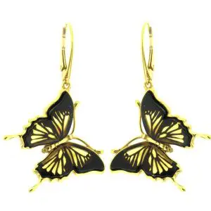 Brincos Borboleta em Âmbar