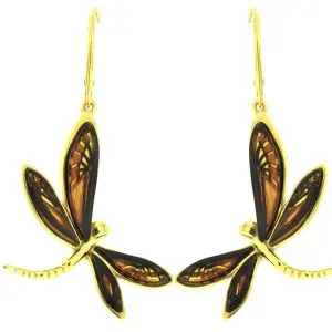 Brincos Libelinha em Âmbar