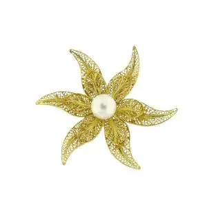 Alfinete de Filigrana com Pérola