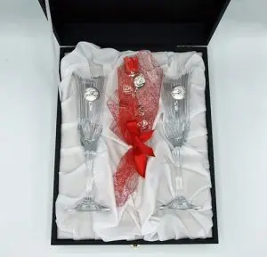 Conjunto Par de Flutes e Rosa