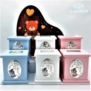 Kit 6 Mealheiros com Música Oração Anjo da Guarda 1 e 2