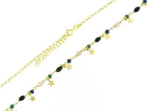 Colar de Estrelinhas com Pedras Coloridas