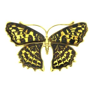 Berloque/Alfinete Borboleta em Âmbar