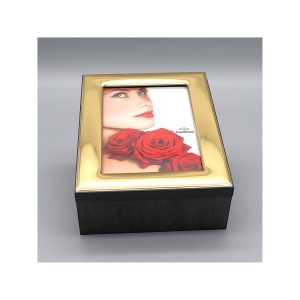 Caixa com Moldura Lisa Dourada