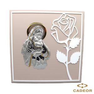 Placa Amor de Mãe com Rosa